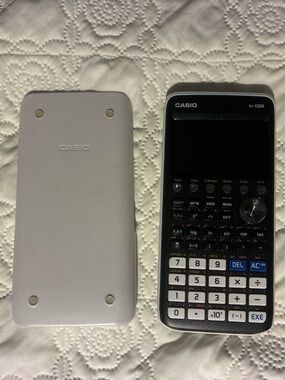 Casio Scientific Calculator in White and Black with Slide Cover